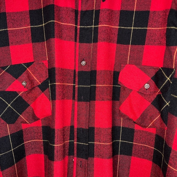 Vintage Chest 52" Red Black Plaid Shirt Wool + Acrylic XL XXL - Picture 4 of 16